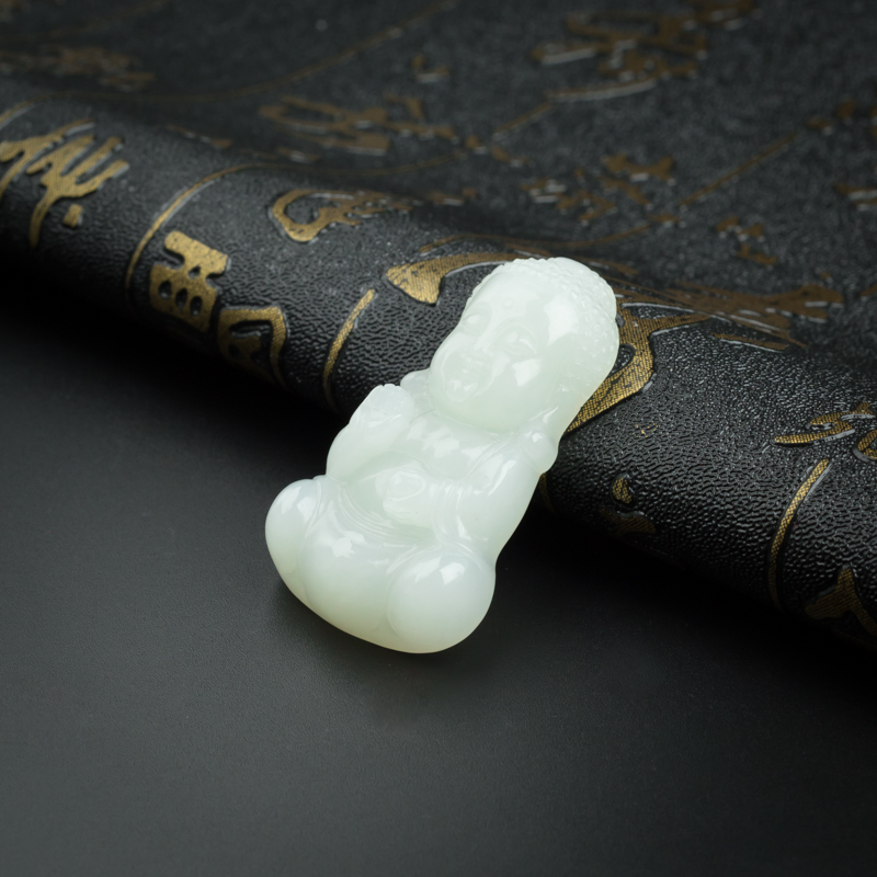 和田玉宝宝佛挂坠-红掌柜