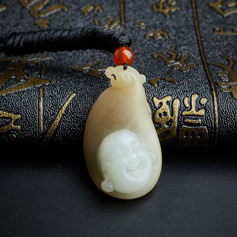 糖色和田玉佛吊坠-红掌柜