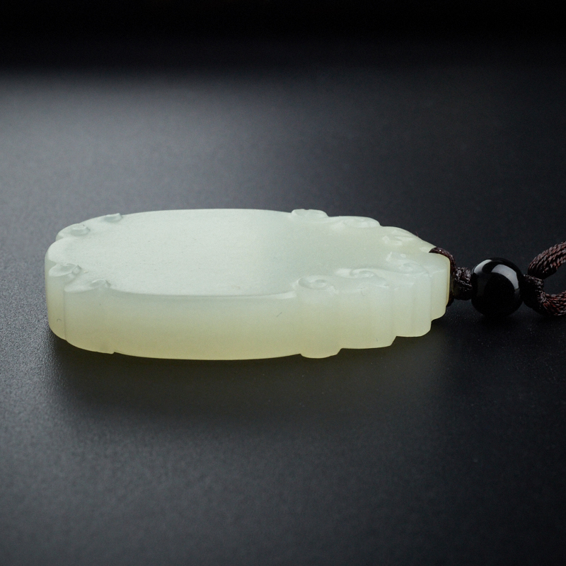 和田玉白玉吊坠-红掌柜