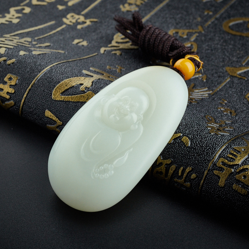 新疆和田玉佛牌吊坠 - 红掌柜