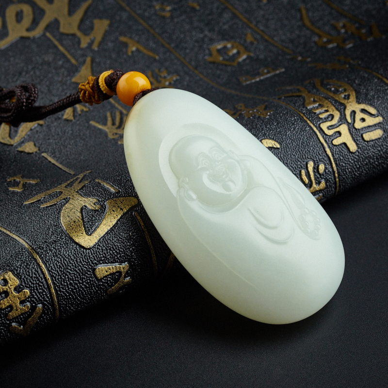 和田玉佛牌吊坠 - 红掌柜