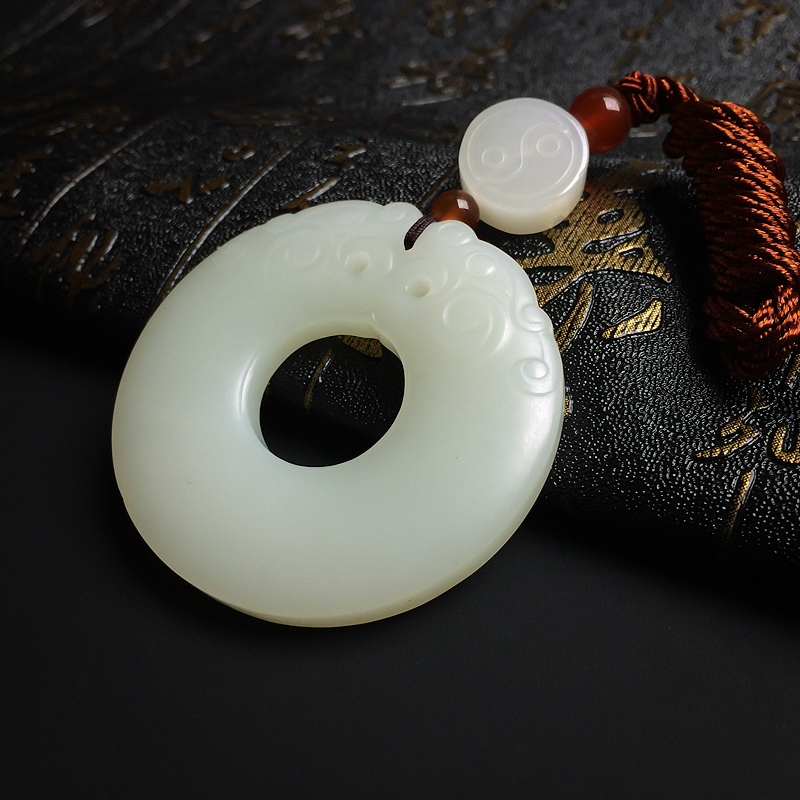 和田玉平安扣挂件-红掌柜