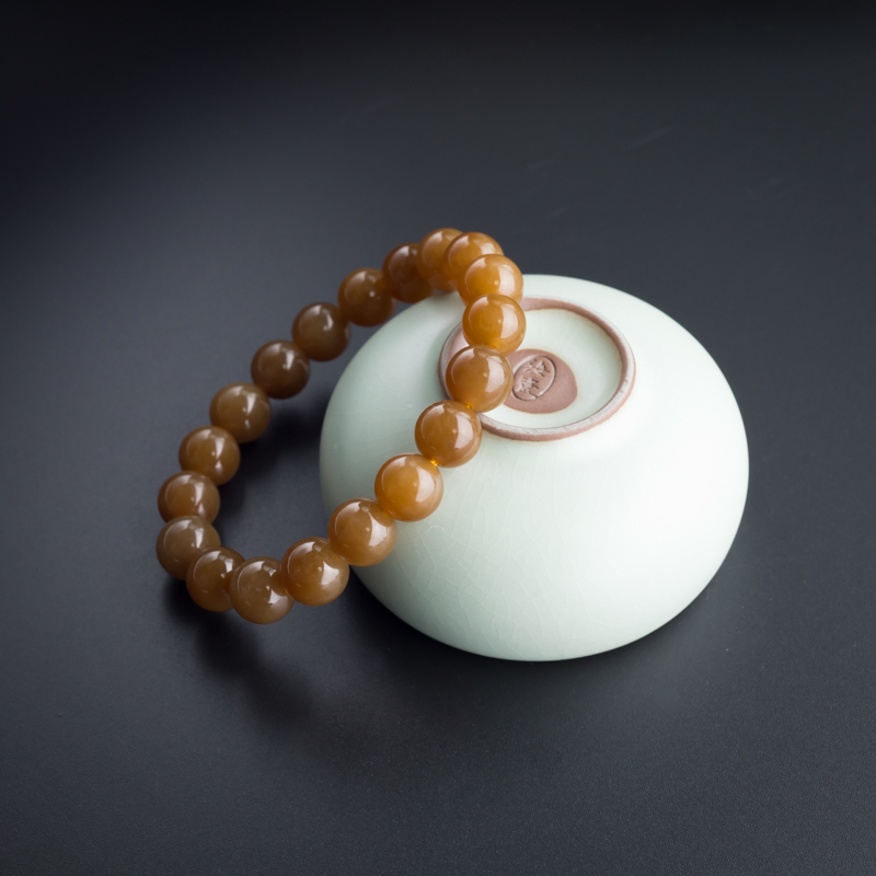 糖色和田玉手串-红掌柜