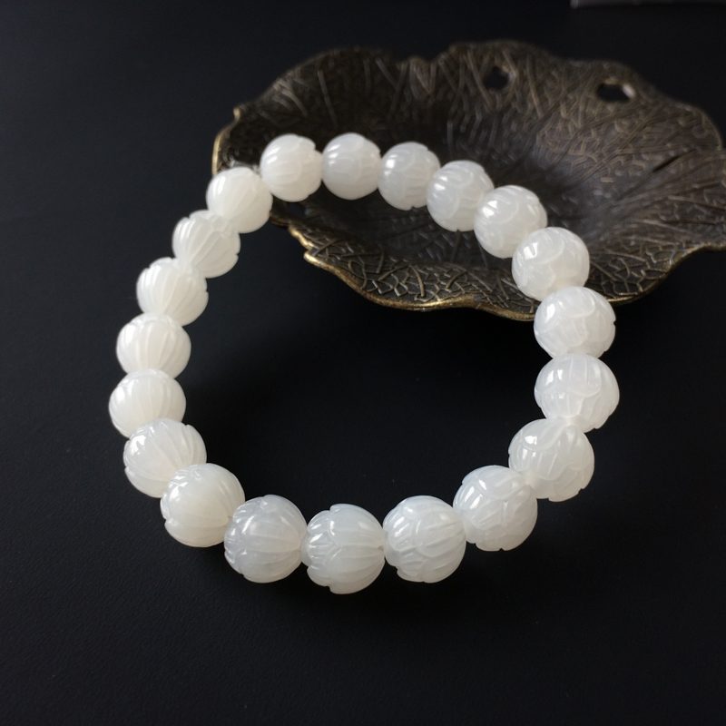 和田玉白玉手串-红掌柜