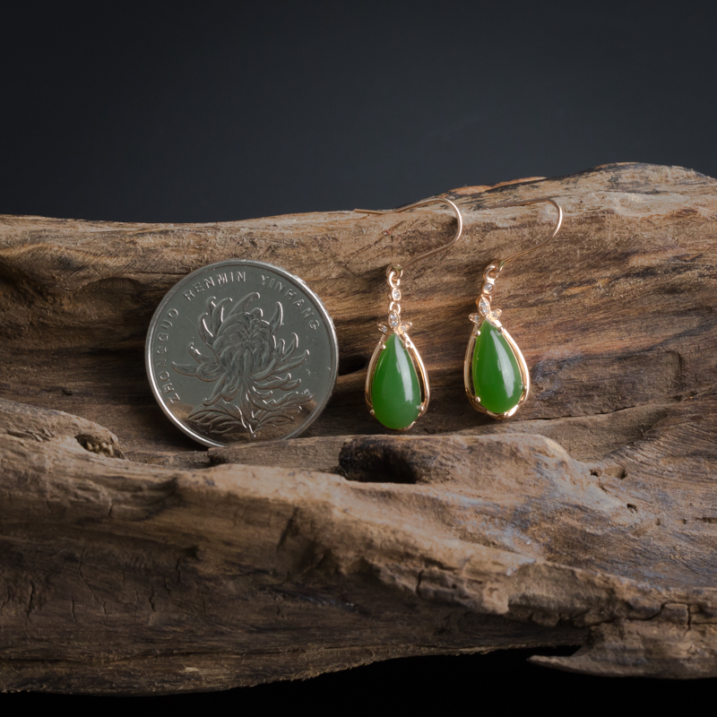 和田碧玉耳坠-红掌柜