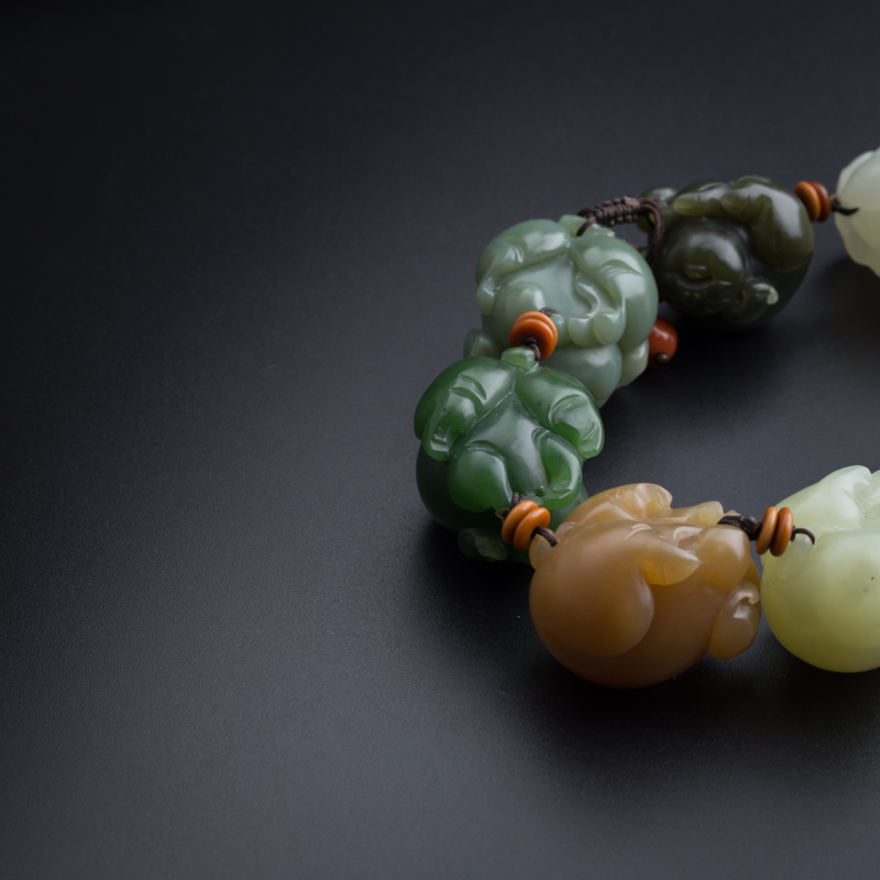 和田玉小猪手串 - 红掌柜