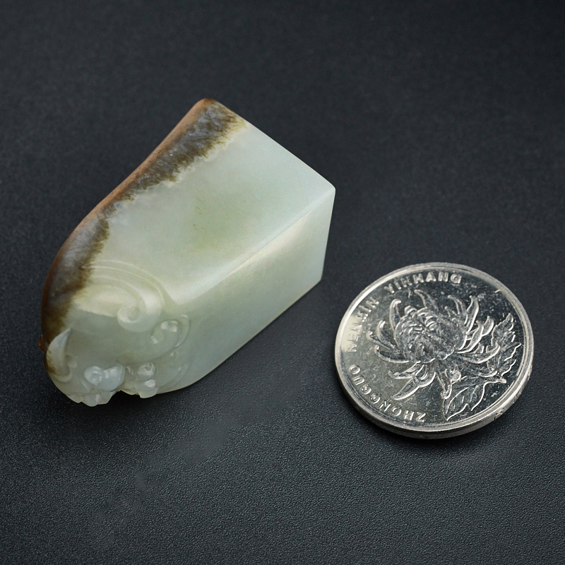 新疆籽料和田玉印章 - 红掌柜