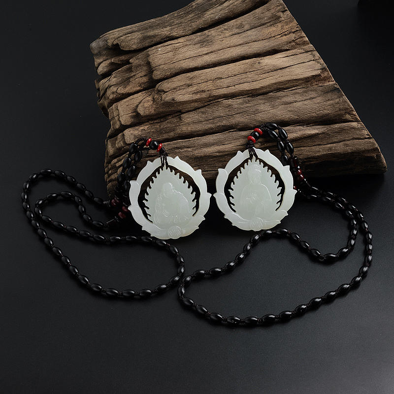 俄料和田玉弥勒佛观音吊坠 - 红掌柜