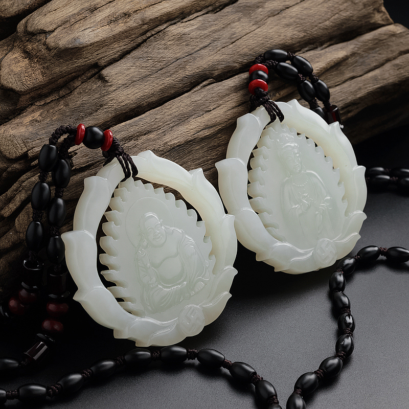 和田玉弥勒佛/观音吊坠 - 红掌柜