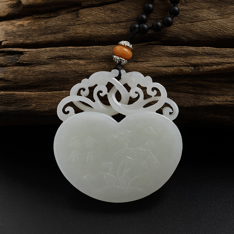 和田玉白玉金鱼挂坠 - 红掌柜