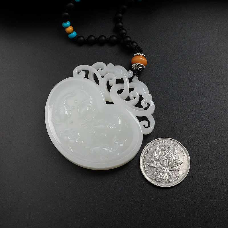 俄料和田玉金鱼挂坠 - 红掌柜