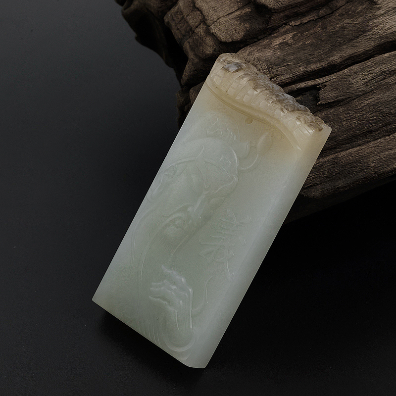 和田玉关公吊坠 - 红掌柜