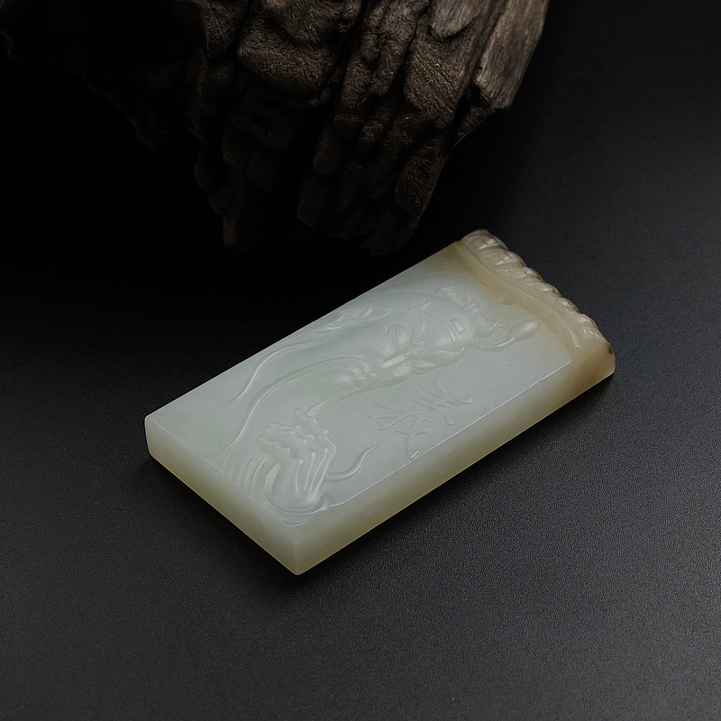 和田玉关公挂坠 - 红掌柜