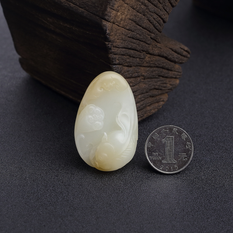 和田玉连年有余吊坠-红掌柜