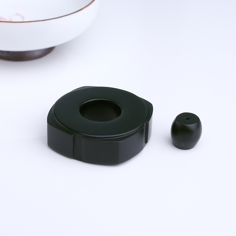 和田墨玉手把件套装-红掌柜