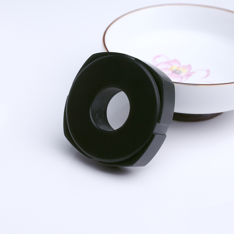 天然和田墨玉手把件套装-红掌柜