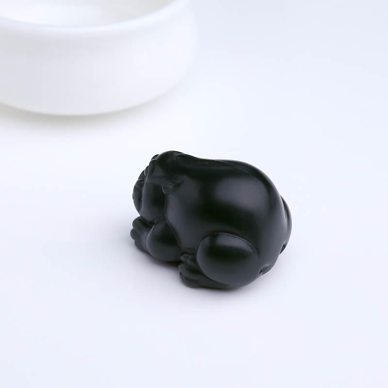 天然山料和田墨玉吊坠-红掌柜