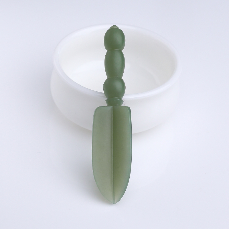 天然山料和田碧玉金刚杵吊坠-红掌柜