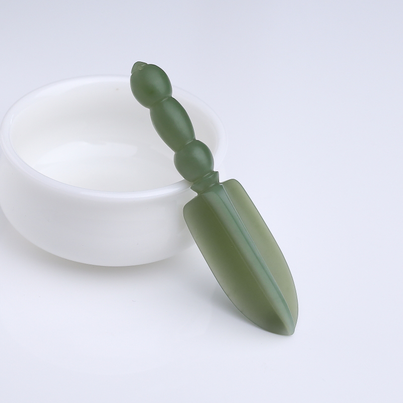 山料和田碧玉金刚杵吊坠-红掌柜