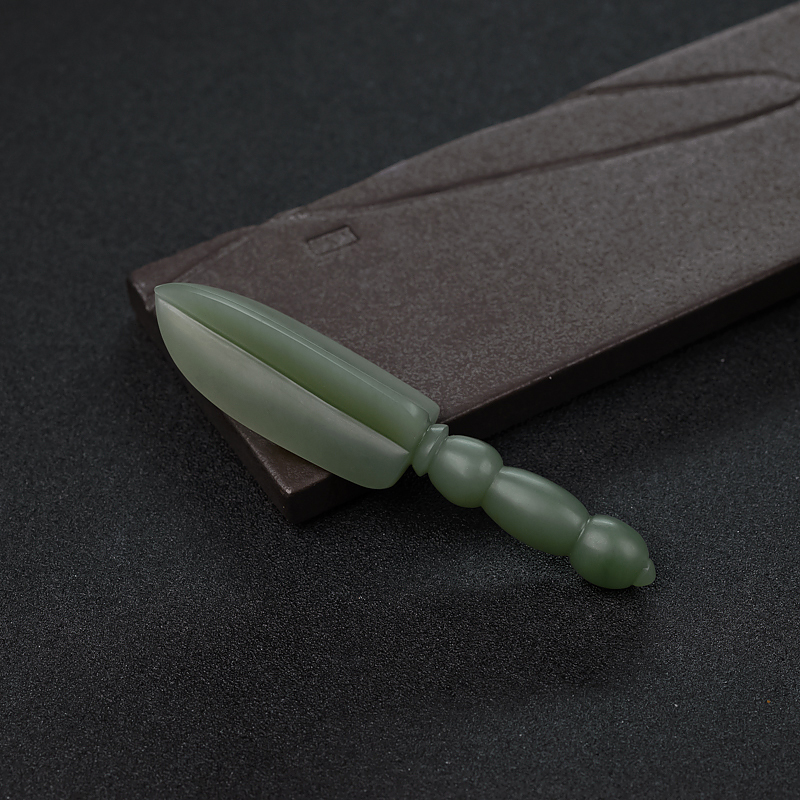 山料和田碧玉金刚杵吊坠-红掌柜