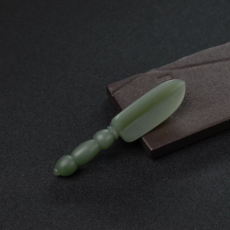 和田碧玉金刚杵吊坠-红掌柜