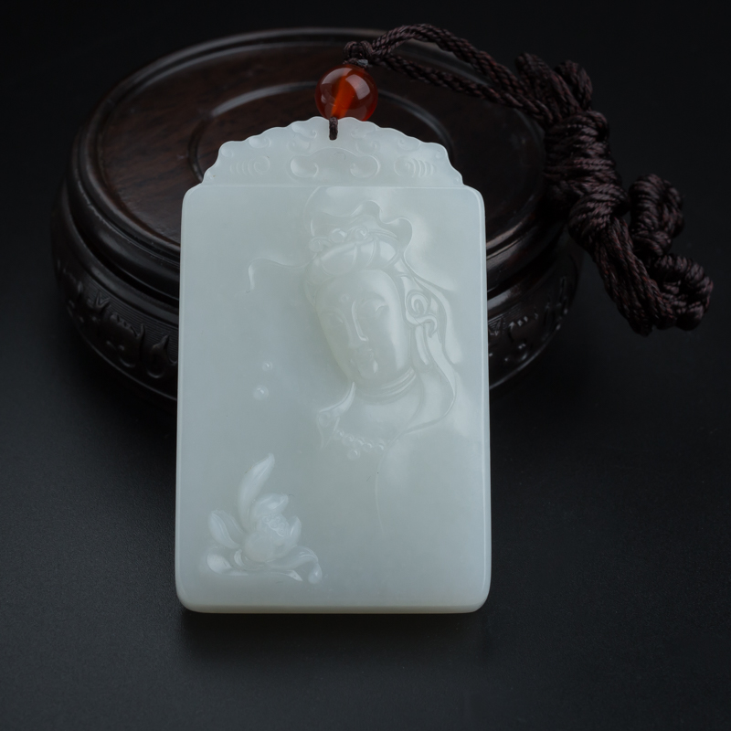 和田玉观音吊坠-红掌柜