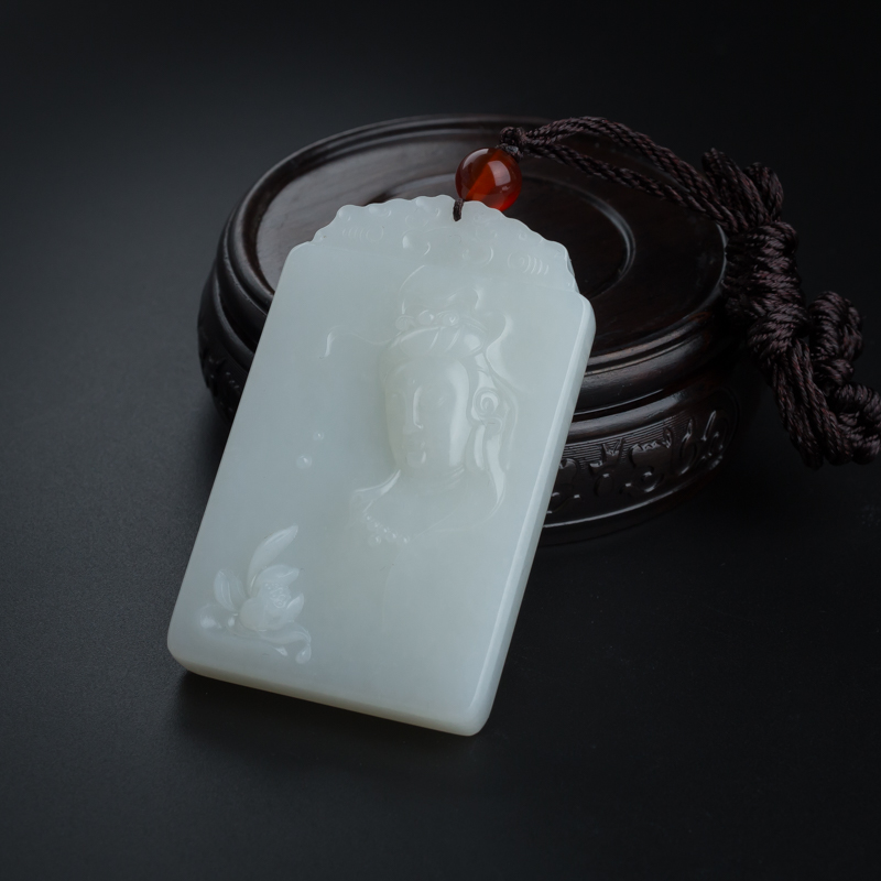 和田玉观音挂件-红掌柜