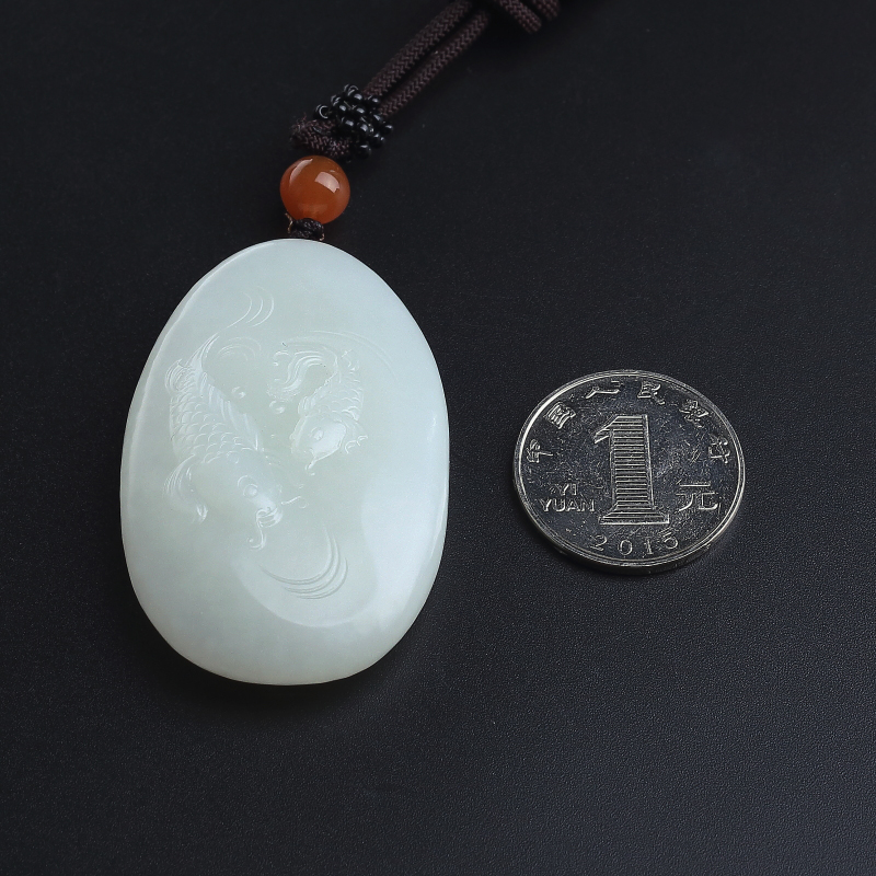 新疆和田玉年年有余吊坠-红掌柜