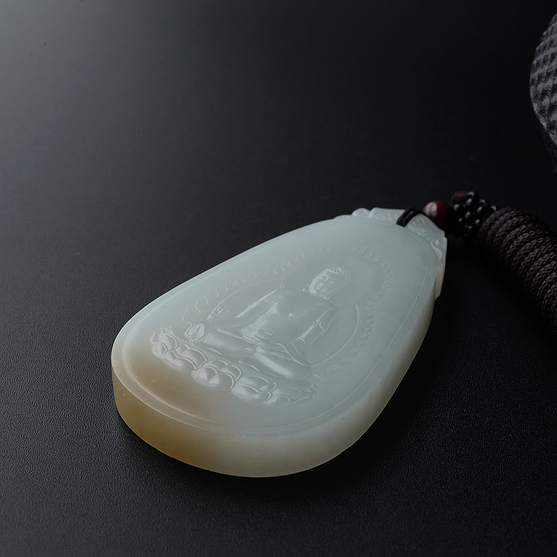 和田白玉吊坠-红掌柜