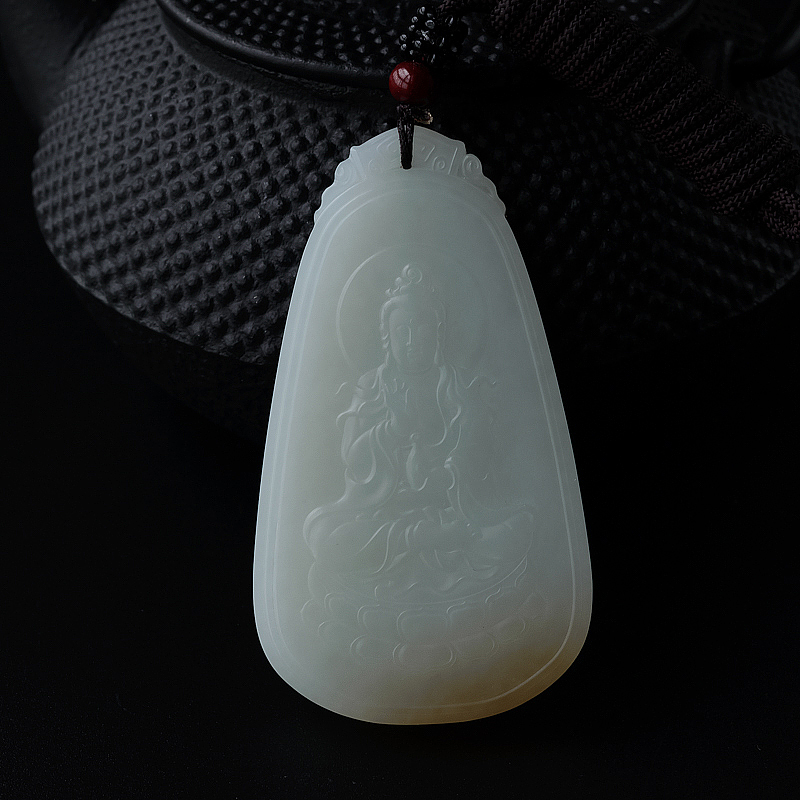 和田玉观音吊坠-红掌柜