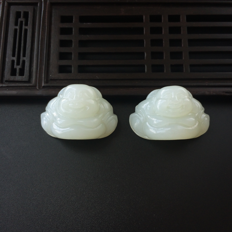 新疆天然和田玉弥勒佛吊坠-红掌柜