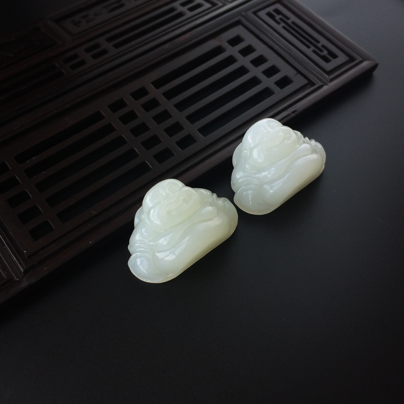 天然和田玉弥勒佛吊坠-红掌柜