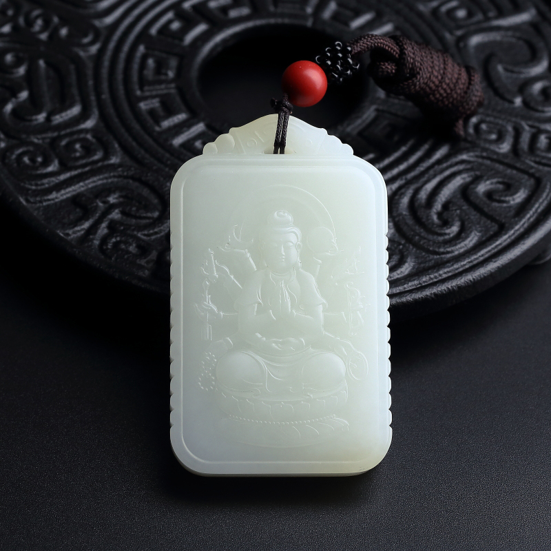 和田玉千手观音吊坠-红掌柜