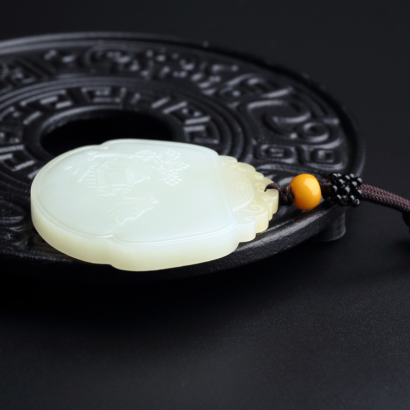 新疆和田玉山水牌-红掌柜