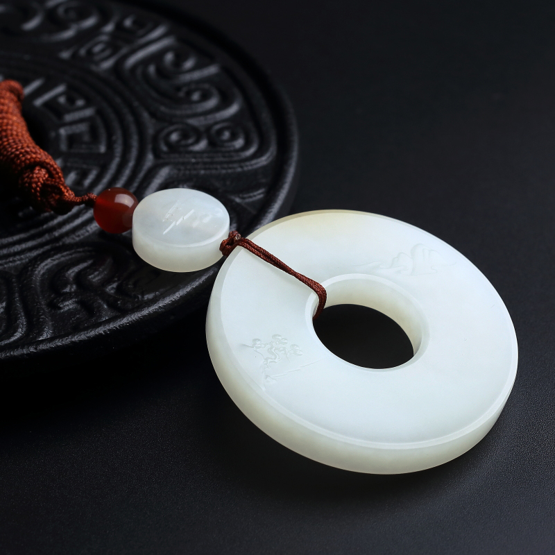 和田玉平安扣吊坠-红掌柜