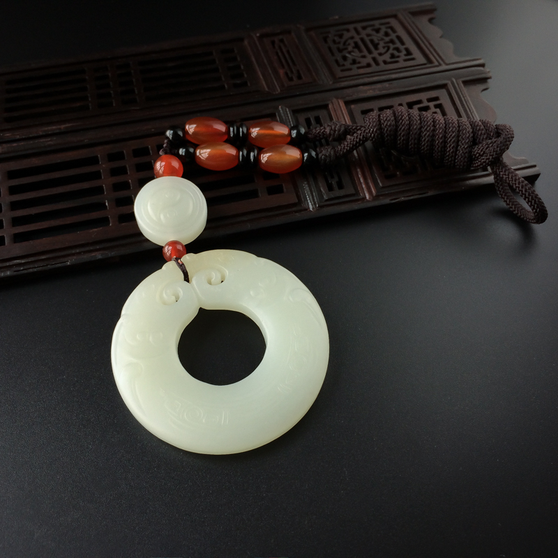 双龙护主平安扣吊坠-红掌柜