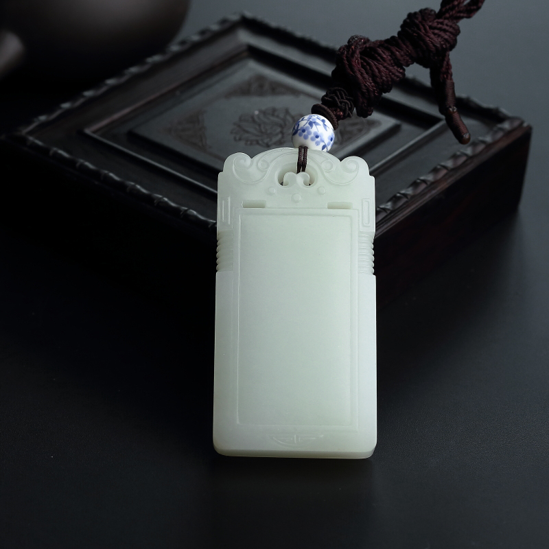 和田玉无事牌-红掌柜