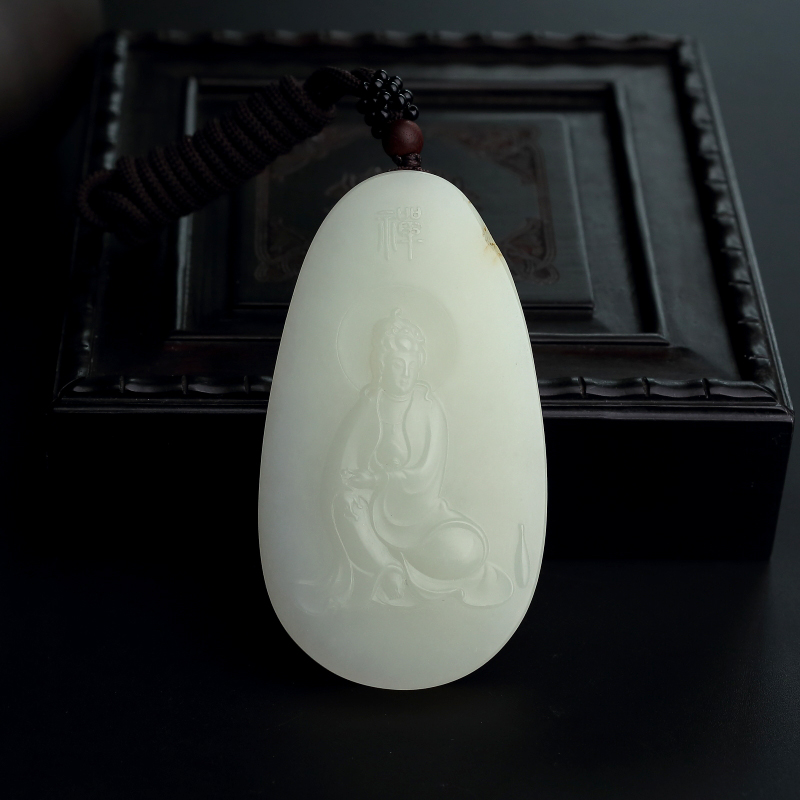 和田玉观音吊坠-红掌柜