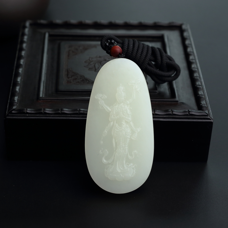 和田玉观音吊坠-红掌柜