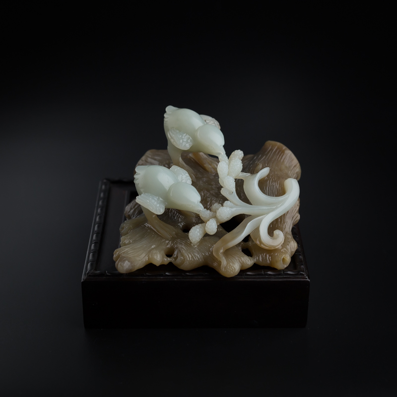 俄料和田玉小鸡摆件 - 红掌柜