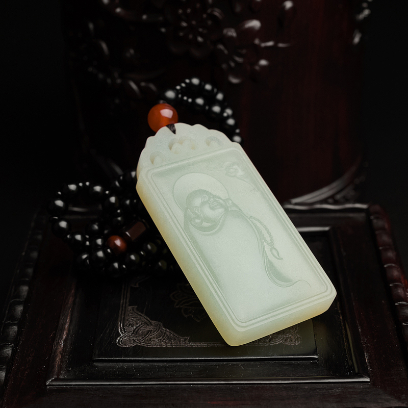 和田玉佛牌吊坠-红掌柜