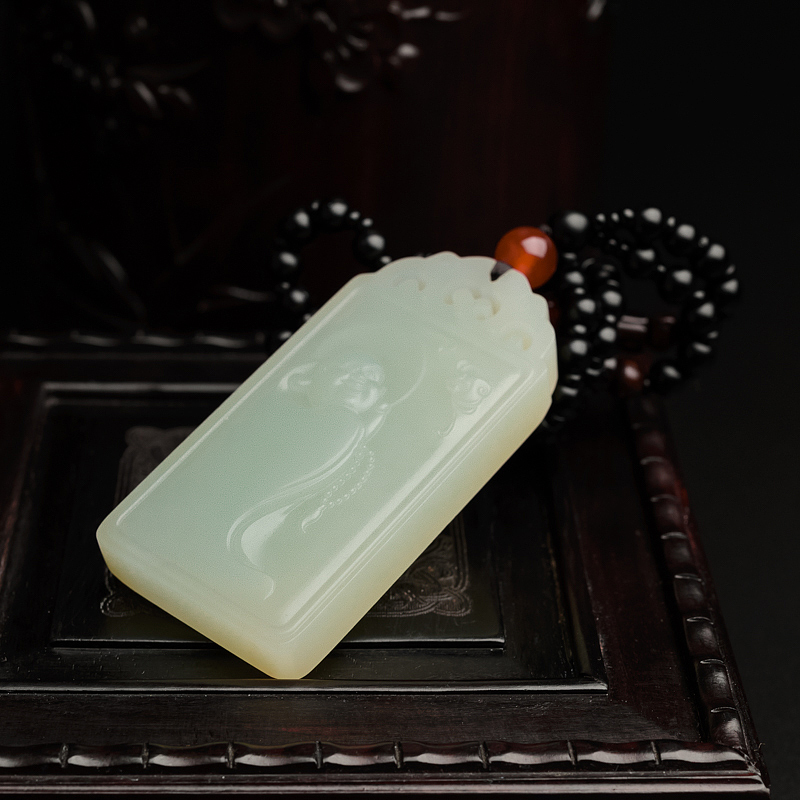 天然和田玉吊坠-红掌柜