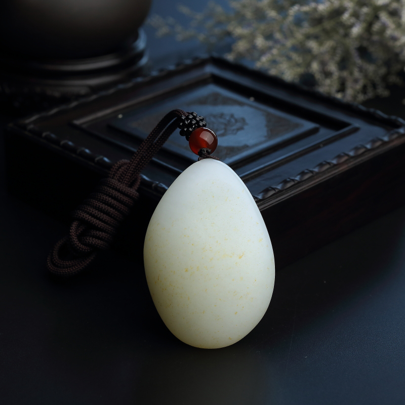 新疆和田羊脂玉佛吊坠 - 红掌柜