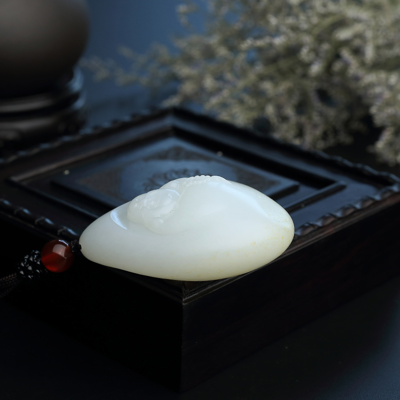 和田羊脂玉佛吊坠 - 红掌柜