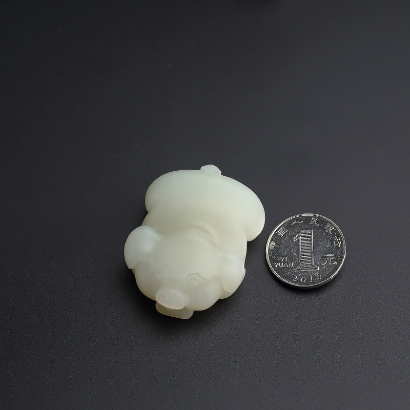 天然新疆和田玉猪吊坠-红掌柜