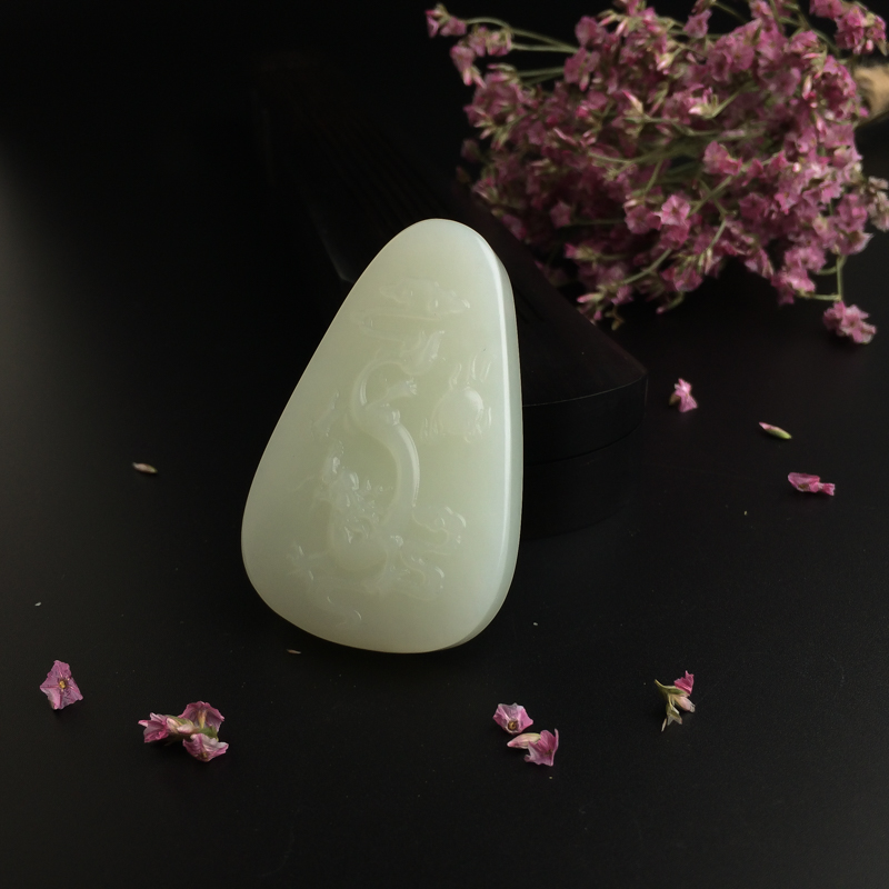 和田玉龙吊坠 - 红掌柜