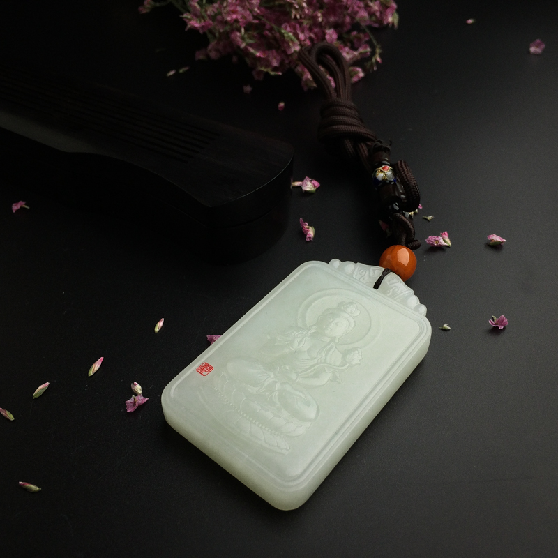 天然和田玉吊坠-红掌柜