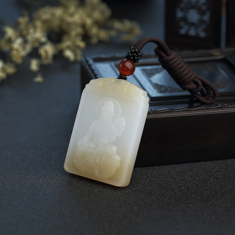 和田玉文殊菩萨吊坠 - 红掌柜