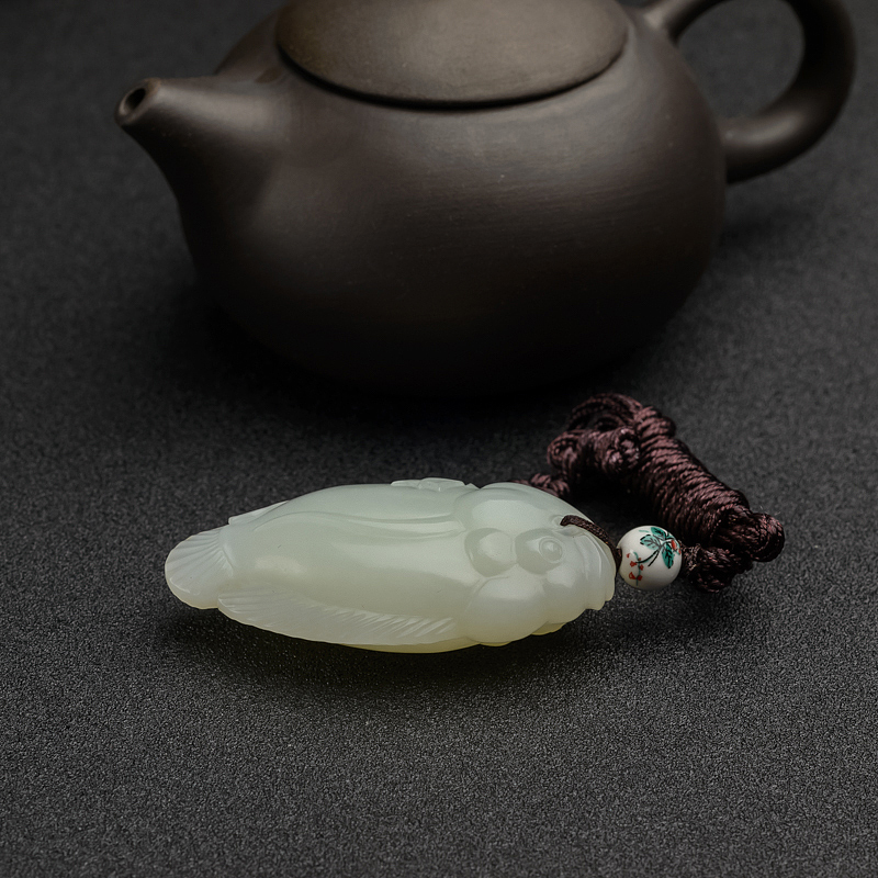 天然和田玉吊坠-红掌柜