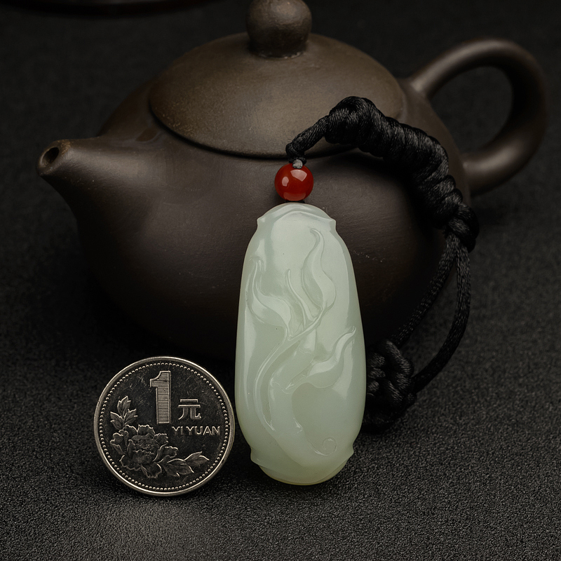 天然和田玉吊坠 - 红掌柜